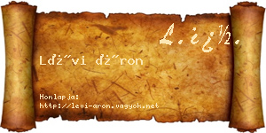 Lévi Áron névjegykártya